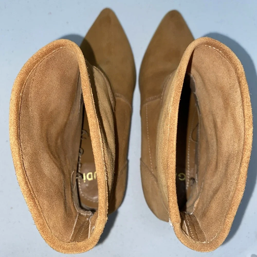 Gaudi Suede‎ Leather Cowboy Boots Booties Size 37 Women's Size 6 Tan Light Brown